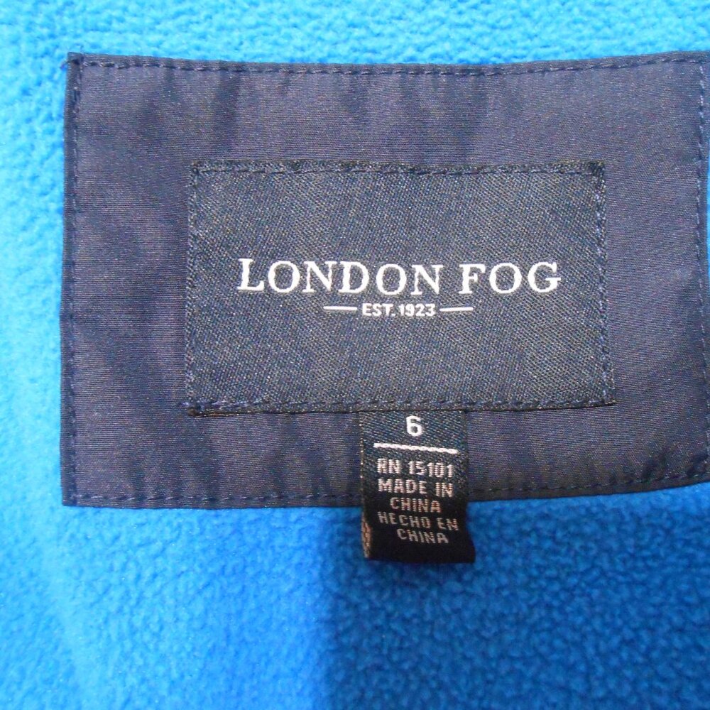 Excellent Boys size 6 London Fog hoodie rain Jacket w/ pockets fleece lining 👦 - Picture 3 of 14